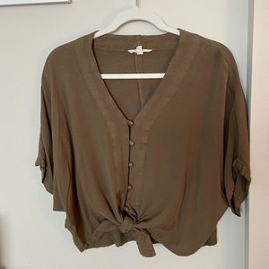 Hunter Green - Button Down w/ Tie Top